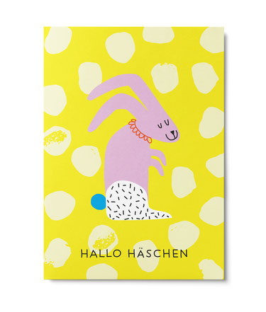 Postkarte "Hallo Häschen" von Annika Kelm, Unter Pinien