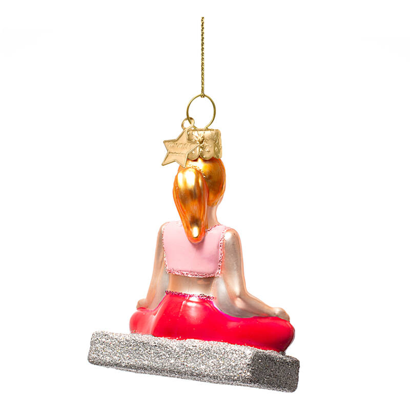 Weihnachtskugel  Yoga Mädchen, Yoga Sukhasana (einfache Pose), ca. 7 cm von Vondels   