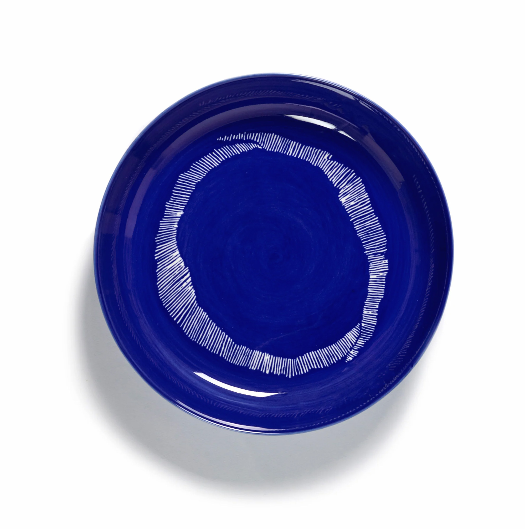 Ottolenghi Tiefer Teller dunkelblau - weisse Streifen Feast, D.22 cm  