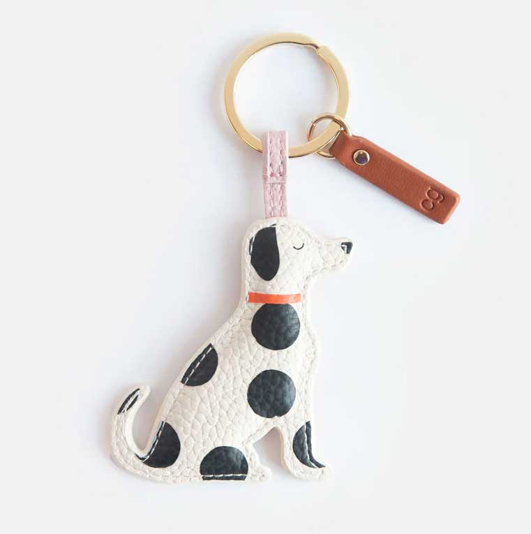 Schlüsselanhänger Hund  von Caroline Gardner, Mono Spots Dog Keyring