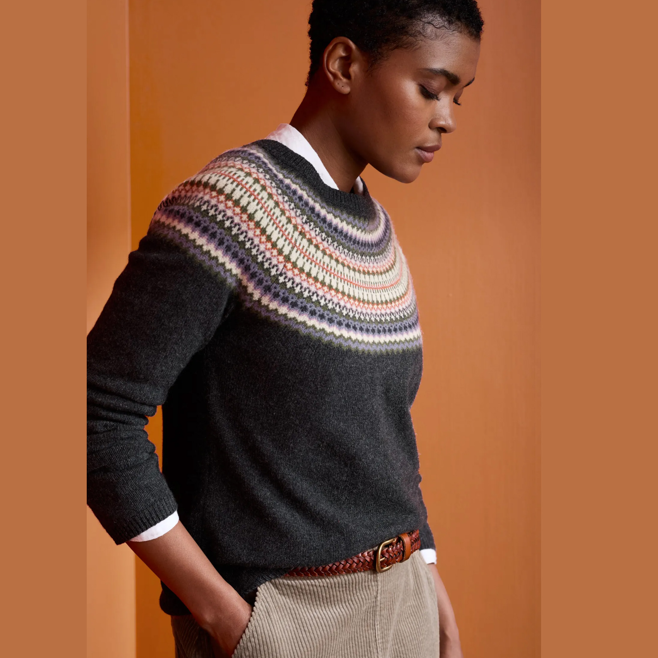 SEASALT CORNWALL Buck's Horn Jumper, Pullover, Farbe: Springfair Monoprint Mix