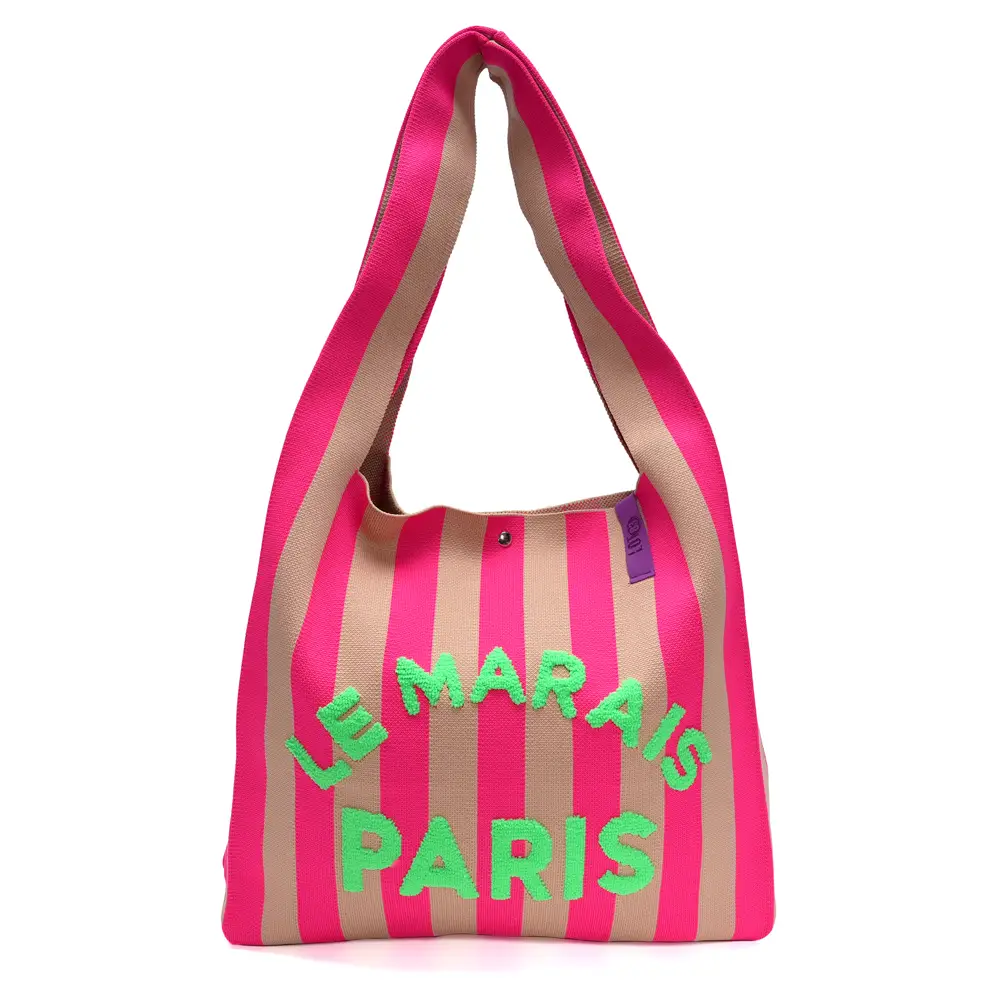 LOT83 Shopper Rebell Loïs 16, PARIS, Streifen Pink, ca.  45 x 35 cm