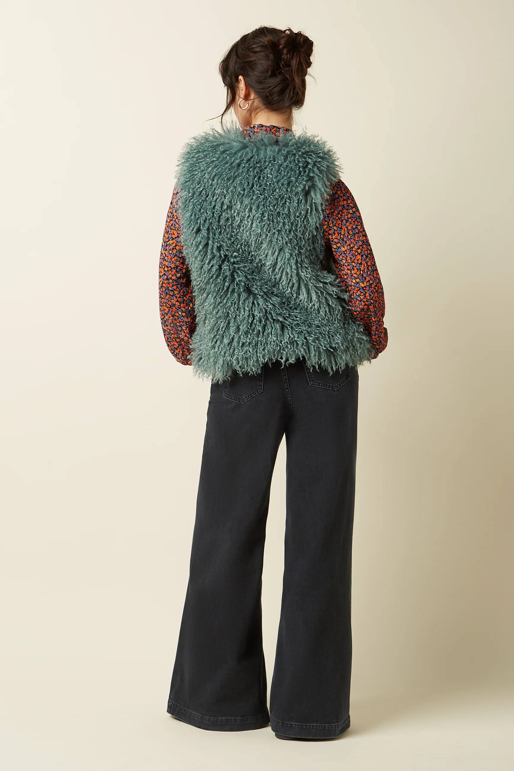 % King Louie Cilla Gilet Empire, Farbe Silver Green - Empire, Fellweste, Kunstfell