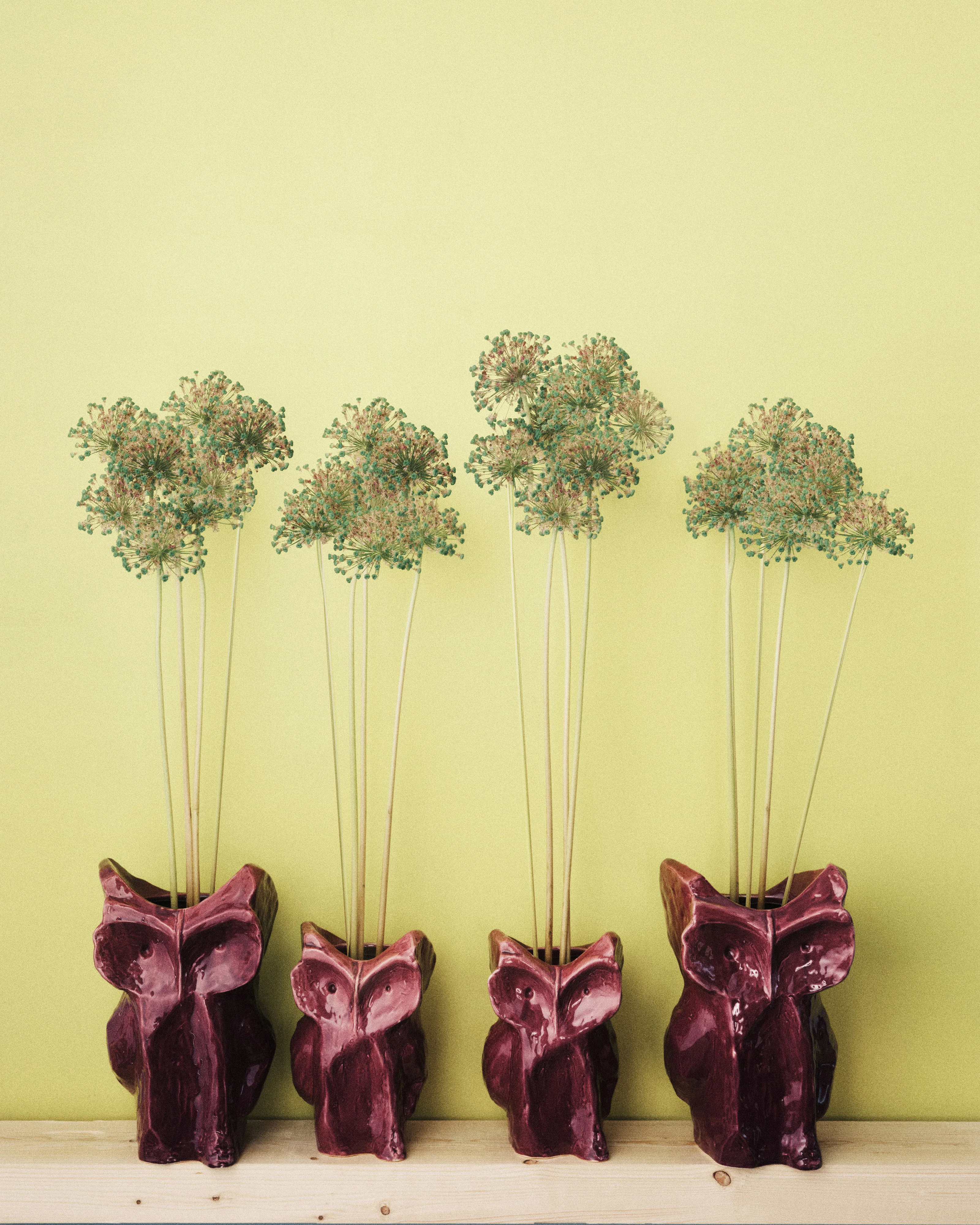 Eule Vase S aubergine After Midnight, Kollektion Midnight creatures von Marni, Höhe ca. 23 cm