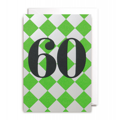 Doppelkarte "60 "  Geburtstag  von POSTCO, silber glänzend