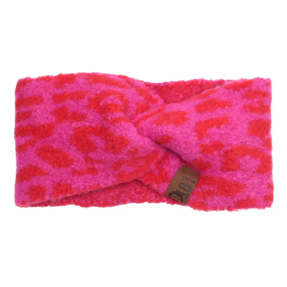 LOT83 Stirnband Pip Leopard Rot