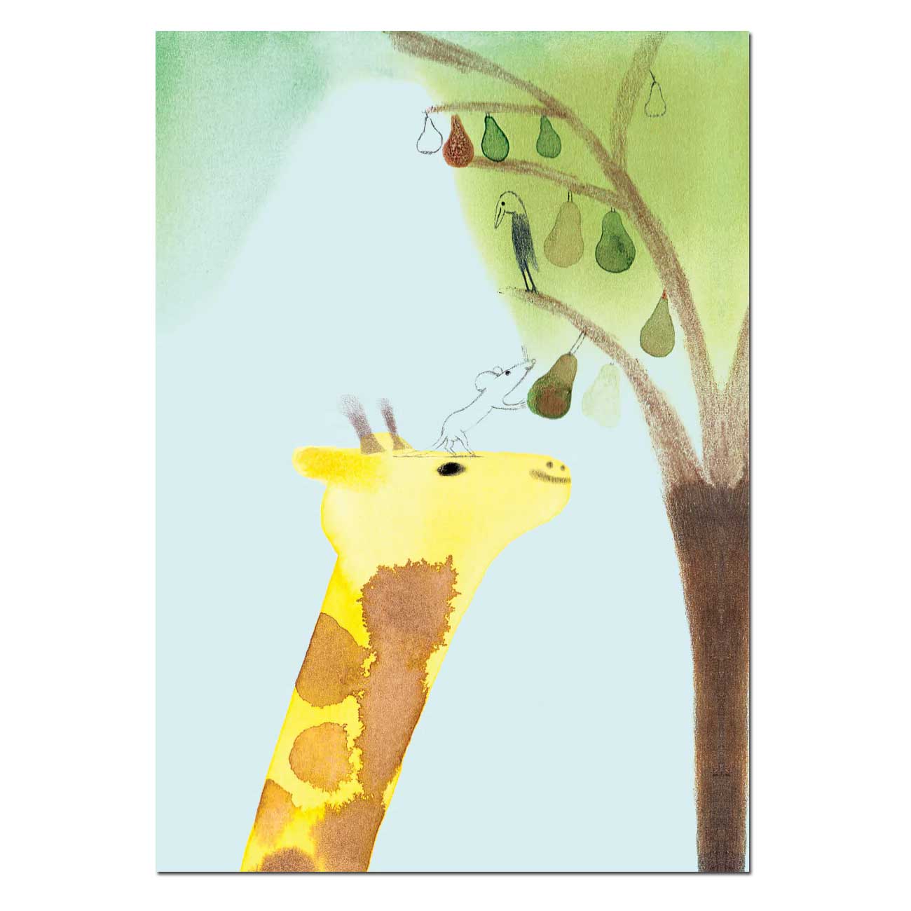 Roger la Borde Doppelkarte "Wilderness" Giraffe und Maus, Freundschaft