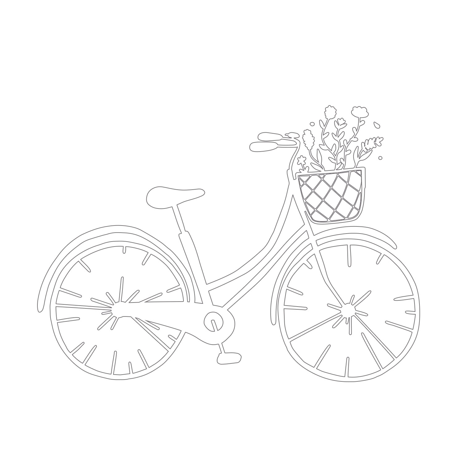 Eulenschnitt Wandsticker Blumenfahrrad, ca. 22 x 16 cm Eulenschnitt Wandsticker Blumenfahrrad, ca. 22 x 16 cm