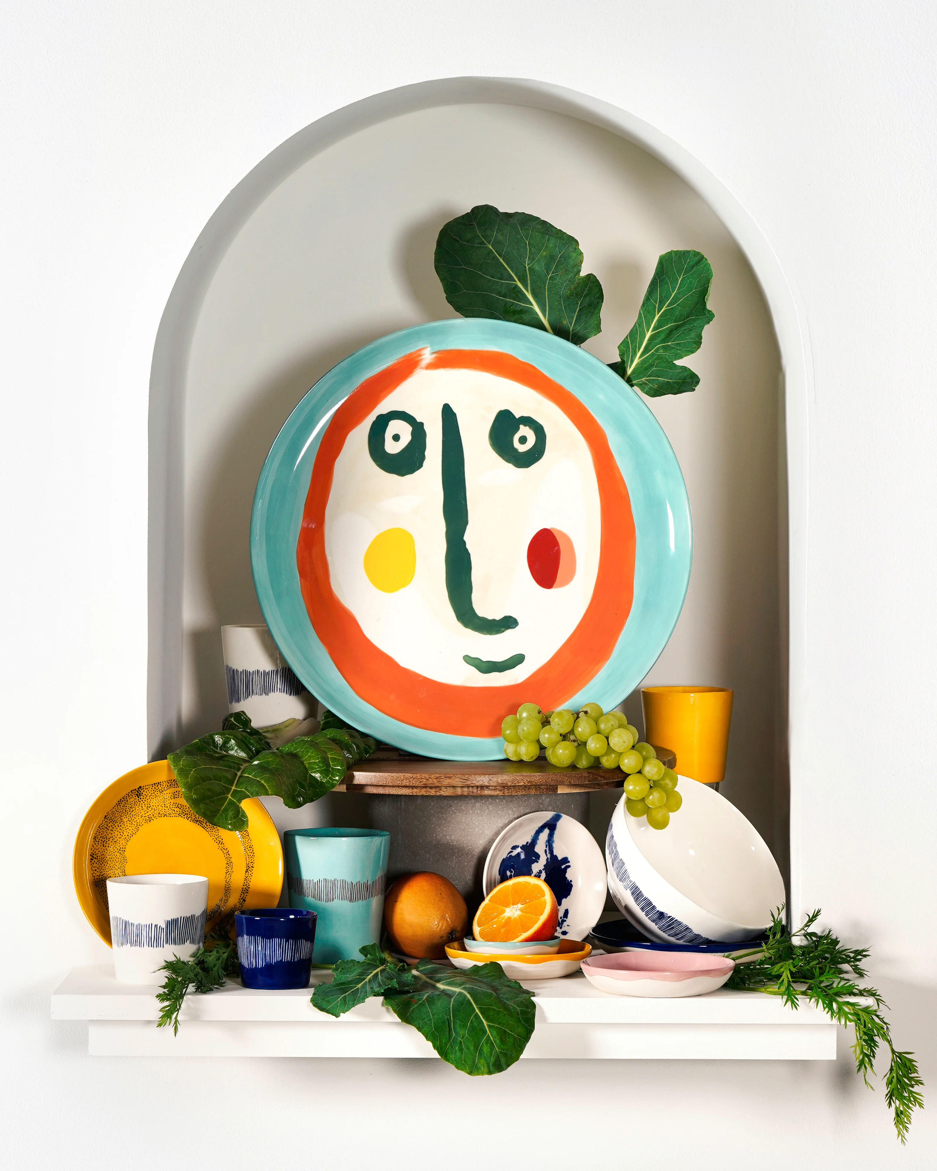 Ottolenghi Dessertteller mit Gesicht Feast, D. 16 cm, Face 