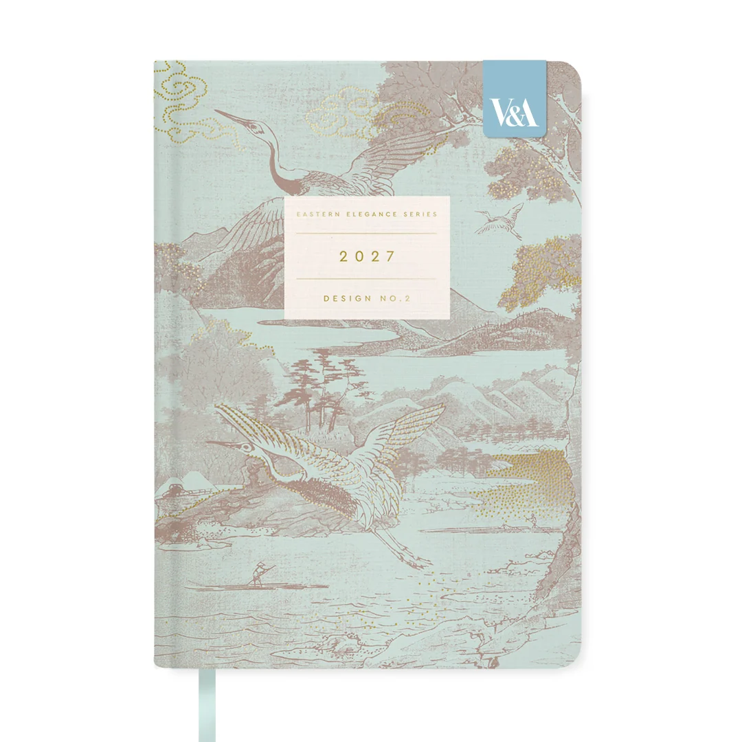 OH DEER Tagebuch 2027,  A5 Eastern Elegance Flying Cranes Diary /Tagebuch