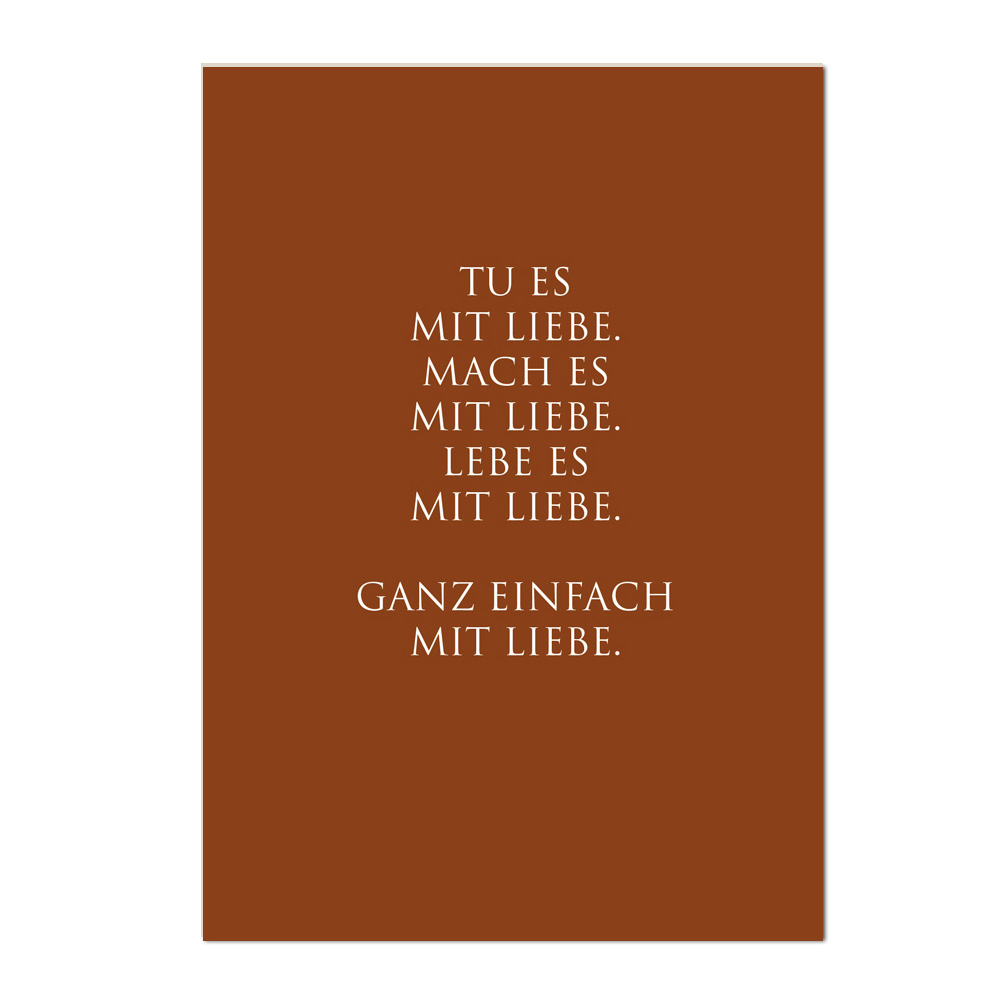 Wunderwort Postkarte "Ganz einfach mit Liebe…" Wunderwort Postkarte "Ganz einfach mit Liebe…"