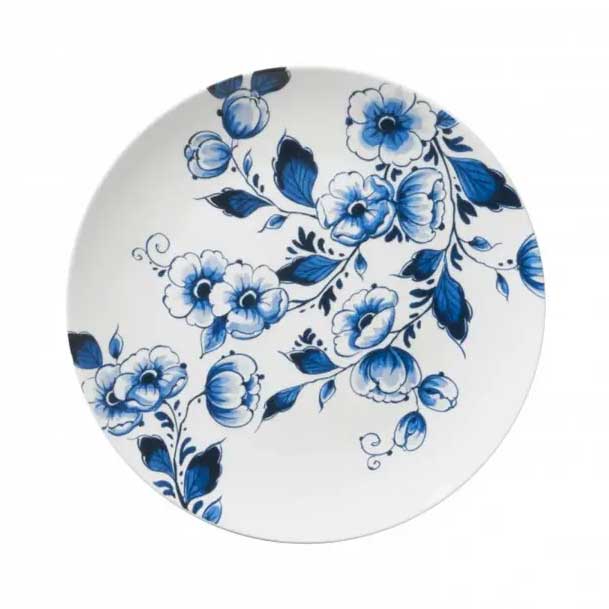 % Wandteller Blumen D. ca 26 cm von Heinen Delfts Blauw, Holland, Niederlande  