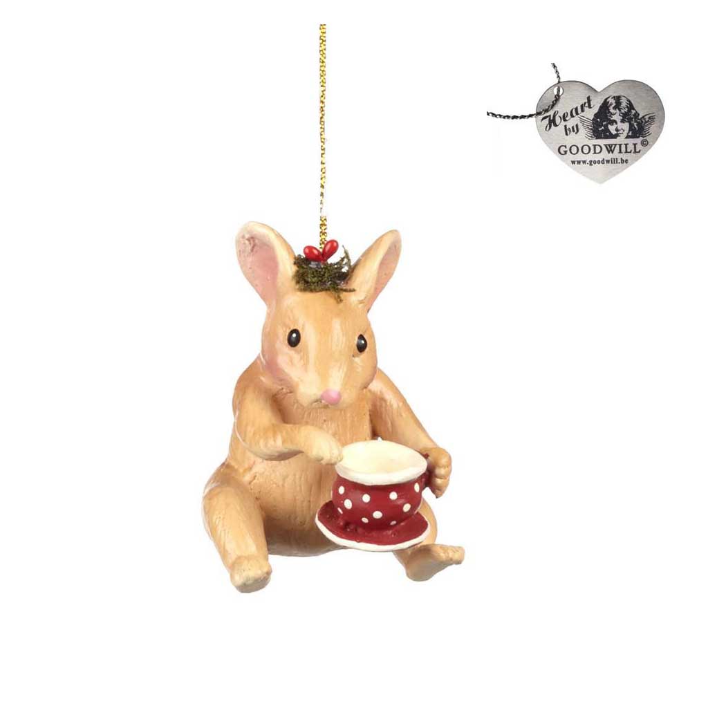 % Woodland TEA TIME Maus/ Mäuse mit Tasse oder Teekanne, ca.7 cm  von  Catherine Collection / Goodwill