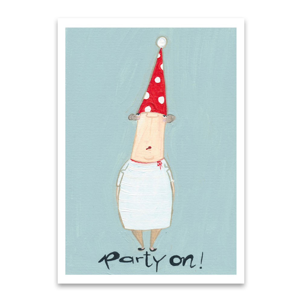 Postkarte kittiekatstudio "party on!" von kittiekatstudio , Geburtstag
