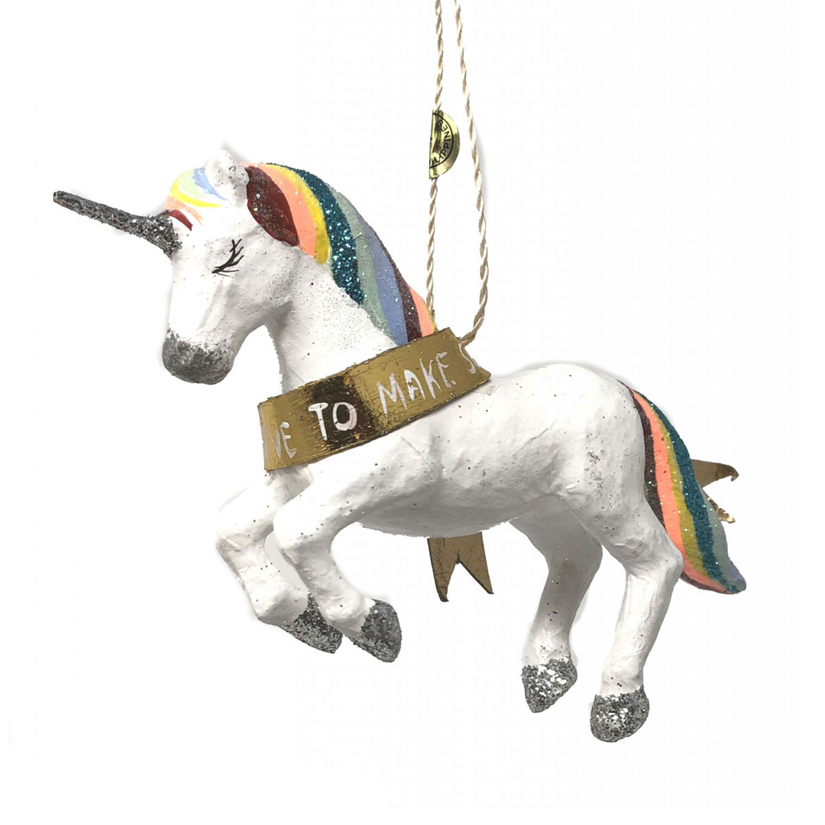 Weihnachtsschmuck Einhorn , Pappmaché