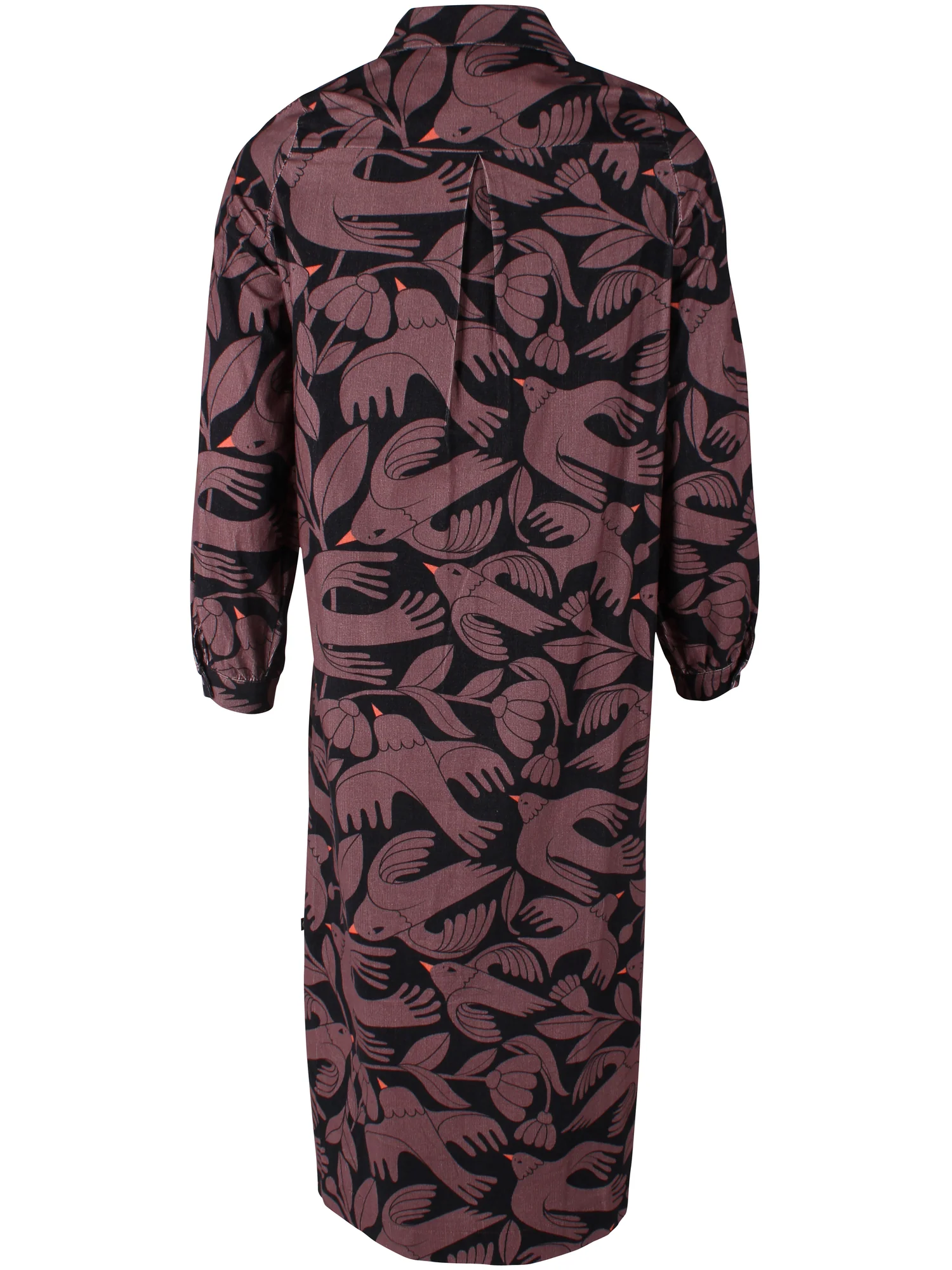 Danefae Kleid Danepippi Cord AOP Dress Black/Dark Wine BIRDIEUP