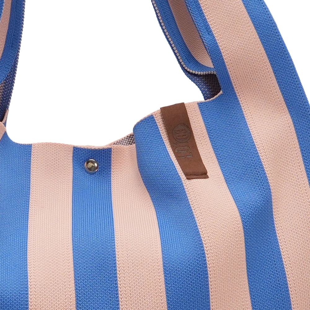 LOT83 Shopper Lois 85, Streifen Blau-Creme, ca.  45 x 35 cm
