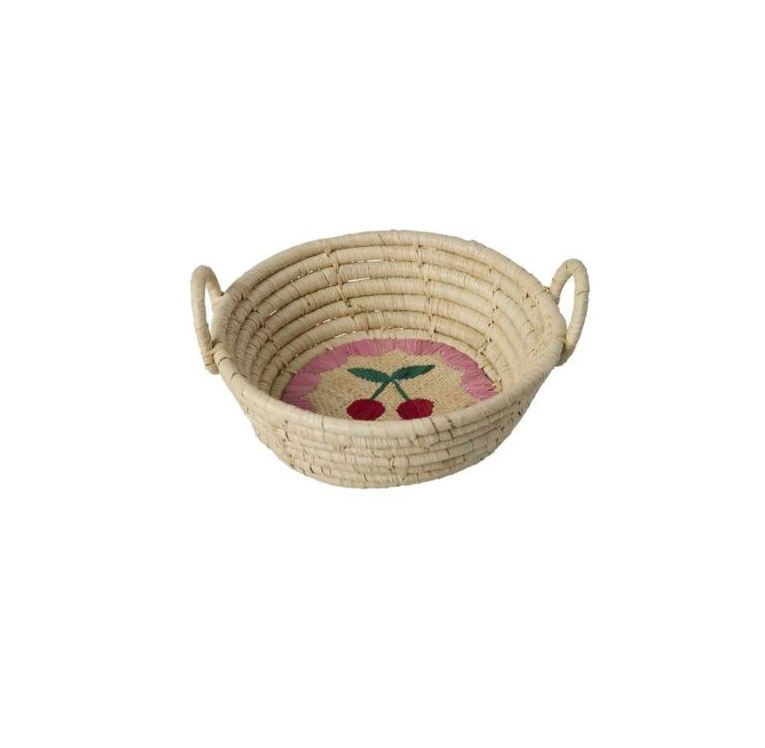 Rice Mini Korb Cherry, Raffia Korb oval, , ca. 9x9x4,5 cm