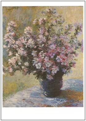 Claude Monet Postkarte Vase mit Blumen, 1881-1882 von Claude Monet   , Kunst