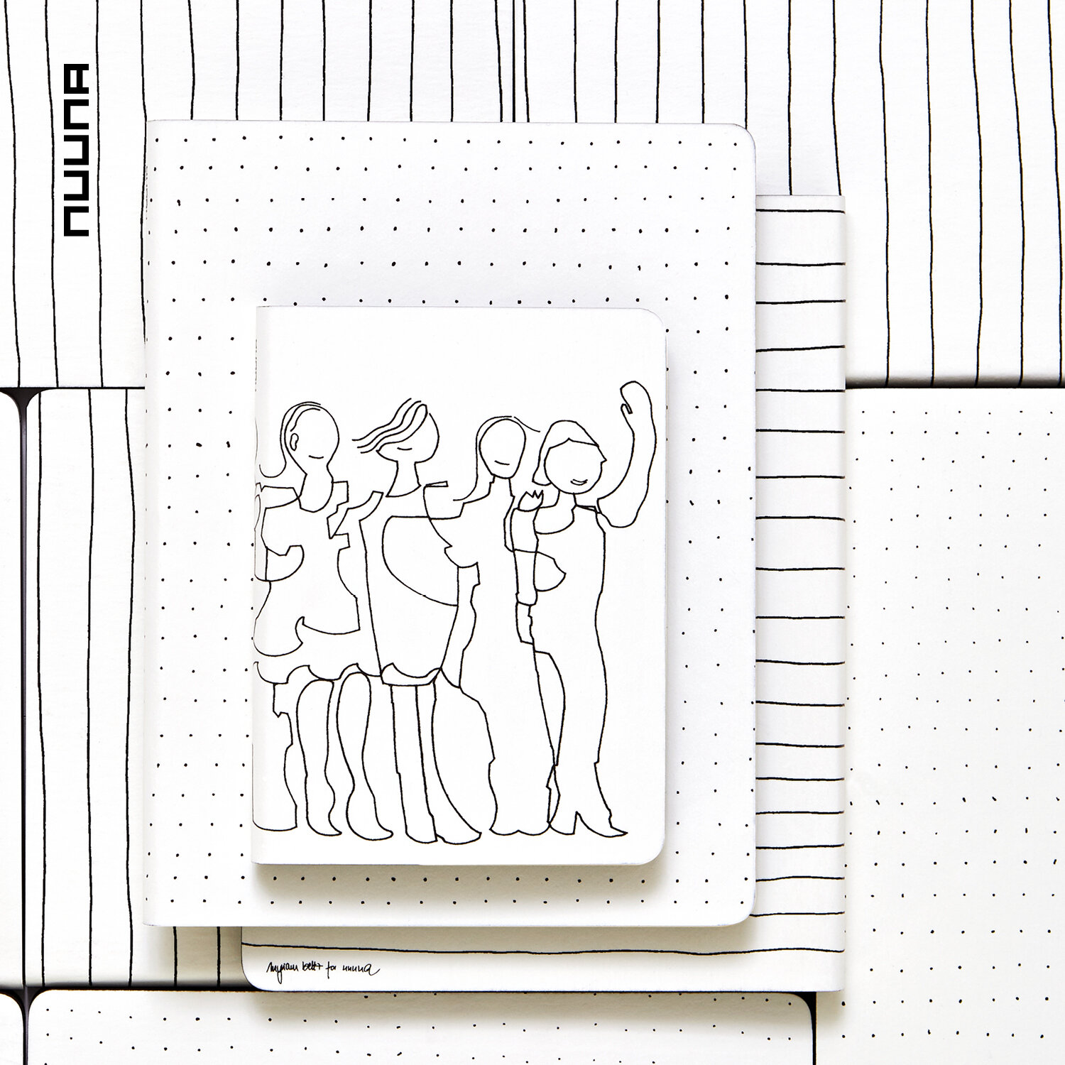 NUUNA Notizbuch Graphic S FRIENDS BY MYRIAM BELTZ, 108 × 150 mm