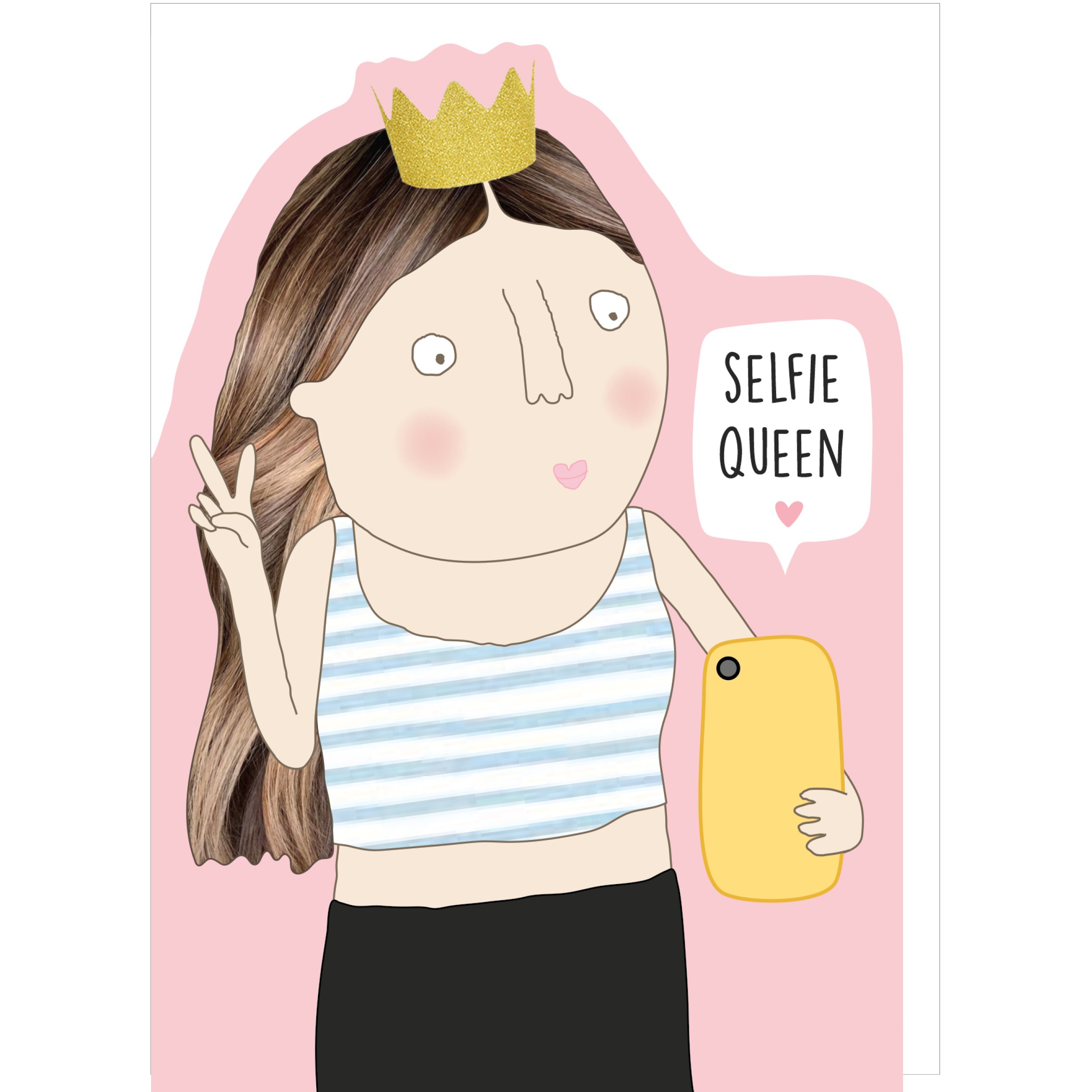 Rosie Made A Thing Doppelkarte "Selfie Queen"  , ausgestanztes Design