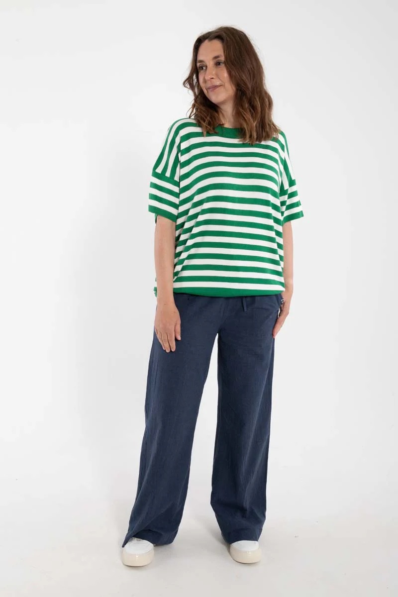 % Danefae Danesolbad Viskose-T-Shirt Grün/Kreide % Größe M/38