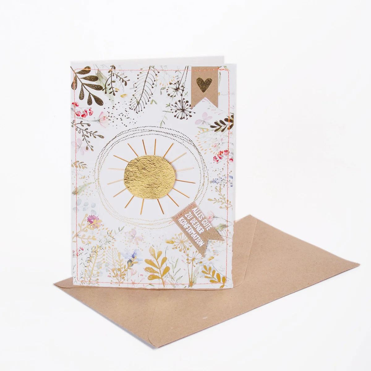 Good old friends Konfirmationsblumenkarte. Sonne.