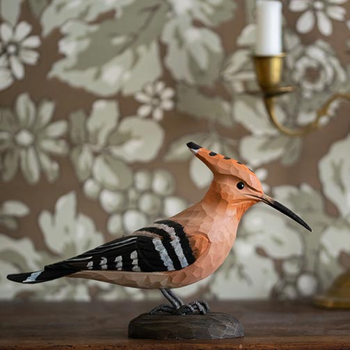 Vogel Wiedehopf Lindenholz handgeschnitzt DecoBird