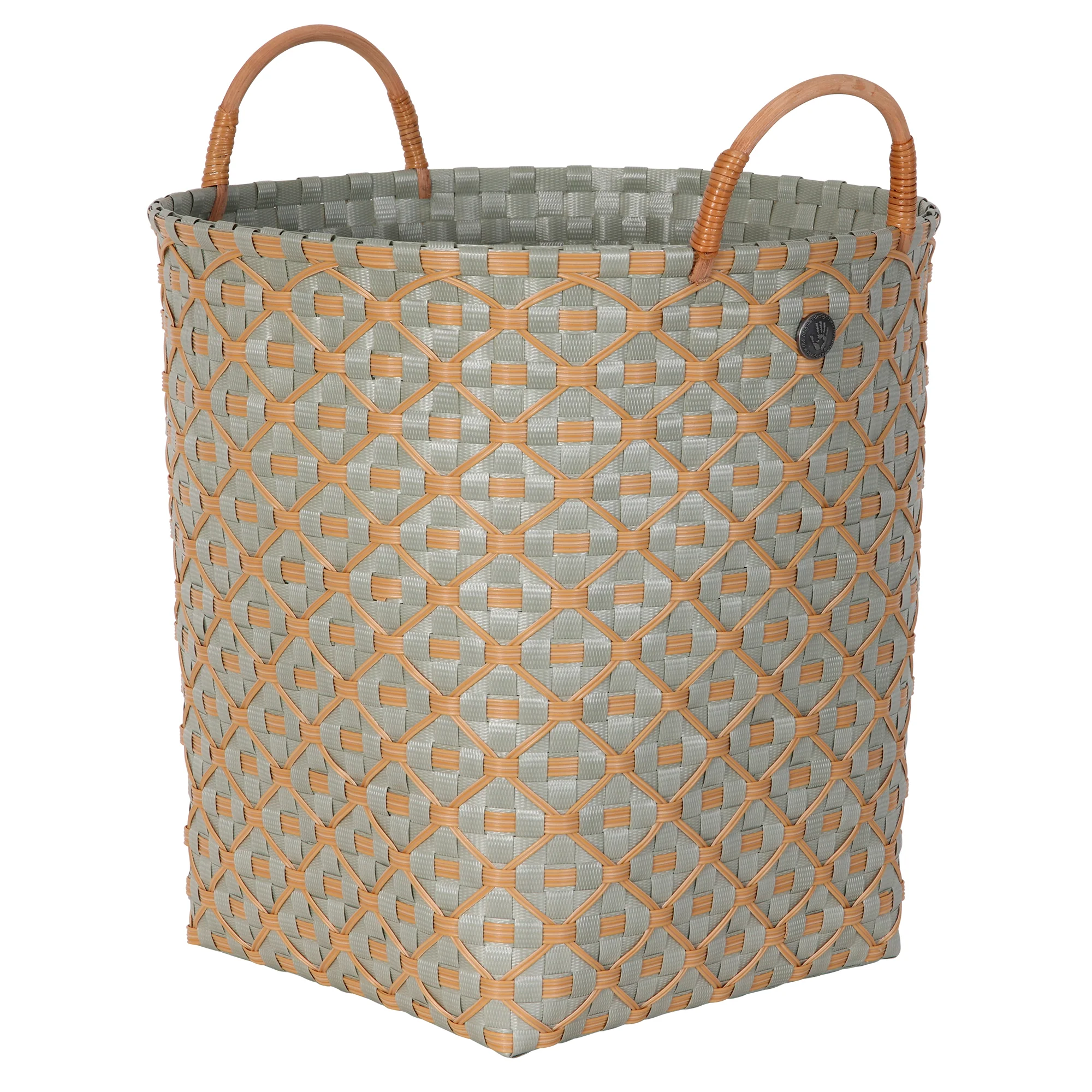 Handed By Ivy & Rose Basket matcha green with ecru pattern