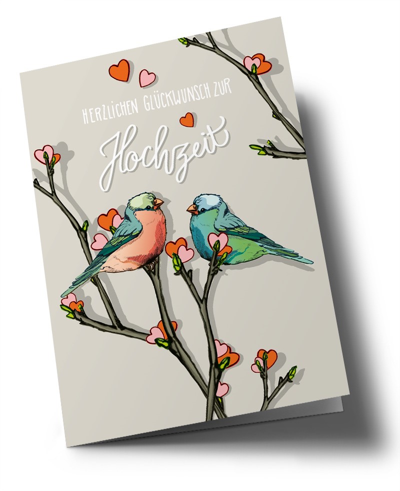 Doppelkarte Pina und Pepo Hochzeit von illi