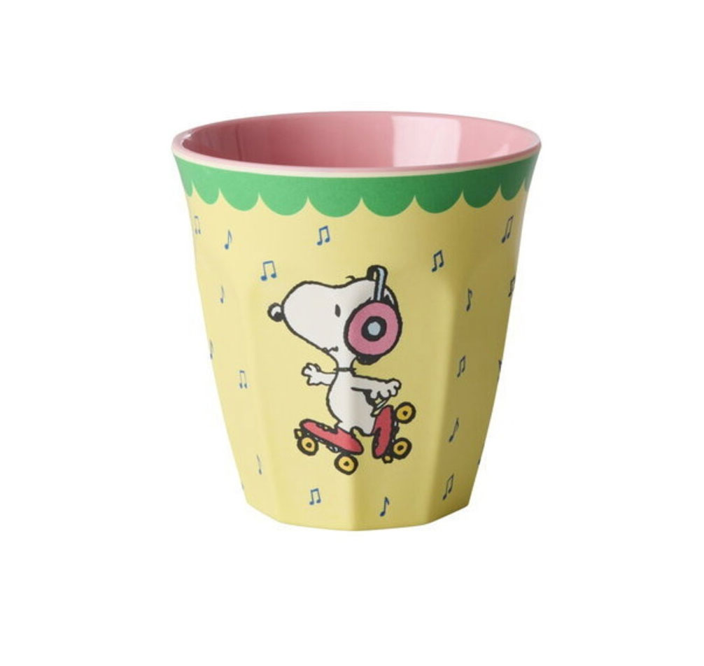 Rice Melamin Becher mit Snoopy Print 250ml, gelb