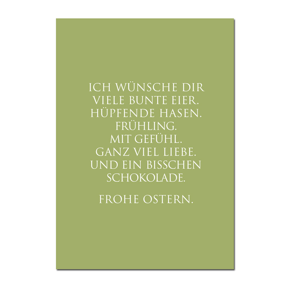 Wunderwort Postkarte OSTERN "Ich wünsche Dir…"