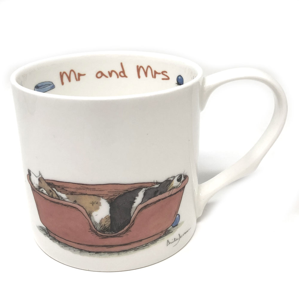 Two Bad Mice Becher groß "Mr and Mrs", 400 ml by Anita Jeram, Hochzeit, Hund