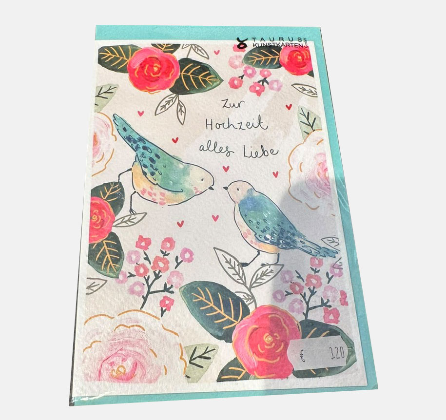Doppelkarte Zur Hochzeit alles Liebe, Hochzeitskarte von Louise Mulgrew