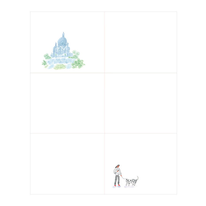 Schreibheft Carnet de Voyage, Paris City Blue / L'après-midi, A5, 48 Seiten