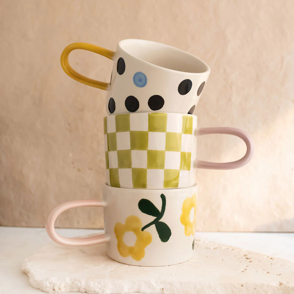 Caroline Gardner Tasse  Green Check/Karo, Becher   