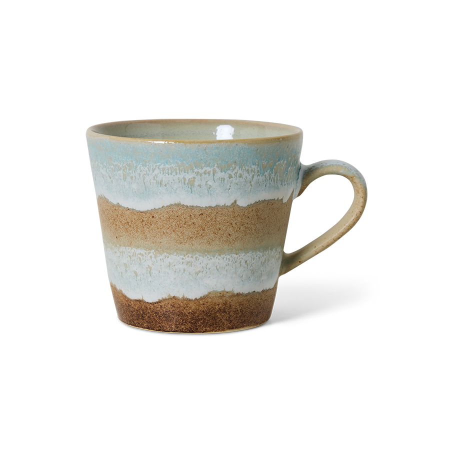 HKliving 70's Cappuccino-Becher, SKYLINE, Siebziger Jahre Geschirr, Keramik, Tasse