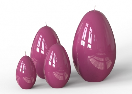 Engels Kerzen Eierkerze gelackt,  Höhe ca. Ø6 H9 cm, Farbe: Brombeere