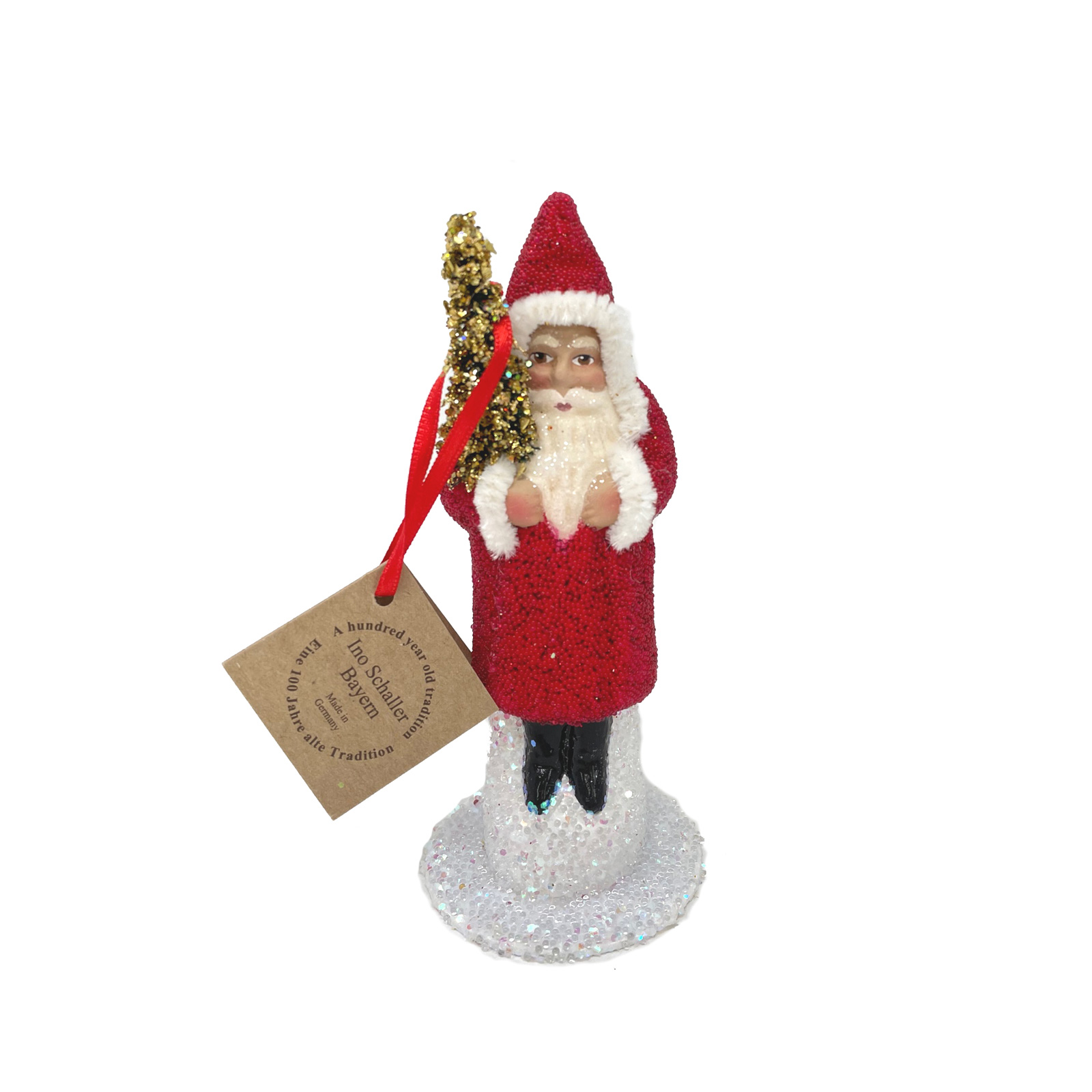 Ino Schaller Santa rot geperlt,  Weihnachtsmann Nostalgie von Ino Schaller 