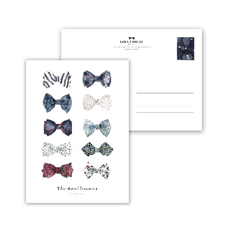 Leo la Douce Postkarte– BOW TIES von Leo la Douce, Männerkarte, Krawatte, Fliege 