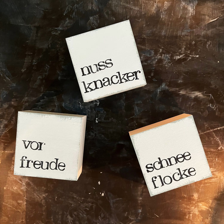 Textplatte "adventskranz" weiß von iopla , 6 x 6 cm 