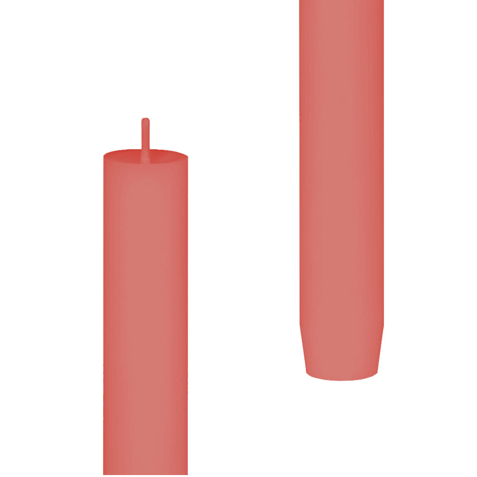 Engels Kerzen  Stabkerze gegossen, Größe D. 2,2 x H 24 cm Koralle 