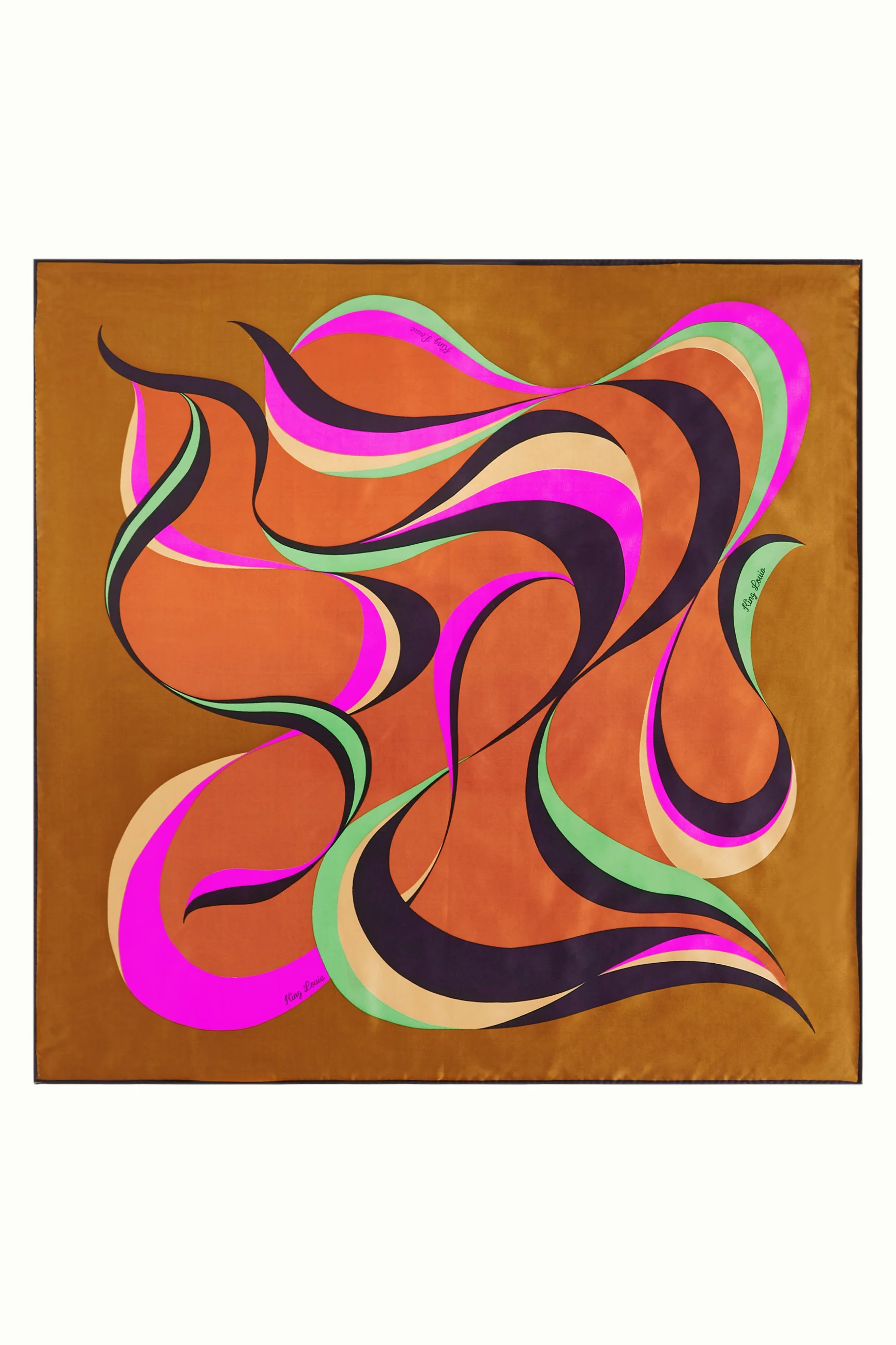 King Louie Tuch Satin Scarf Flow, Farbe Golden Brown - Scarfs