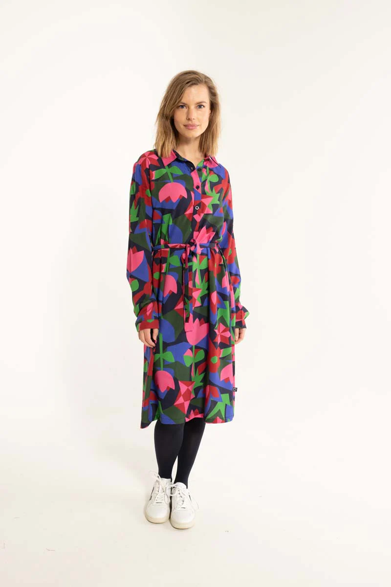 % Danefae Daneheritage Kleid Viscose Dress Dark Navy GEOFLEUR