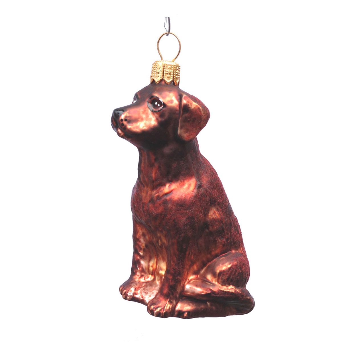 Christbaumkugel Hund braun, ca. 8,5 cm