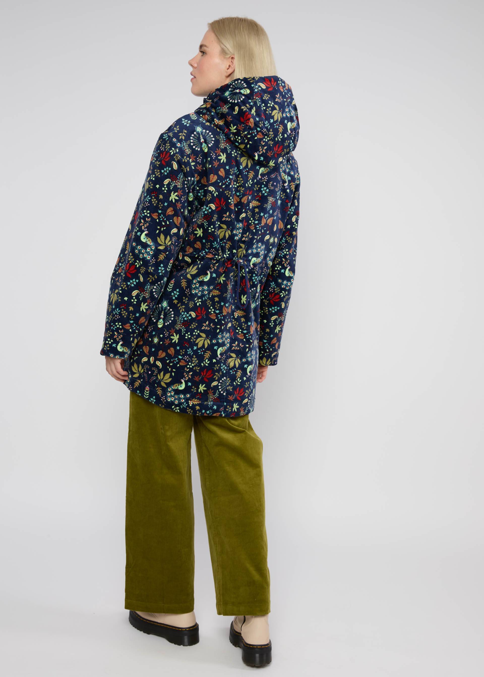 % Blutsgeschwister Übergangsjacke Woodland Walker, Feincord, Muster: maze of peacocks