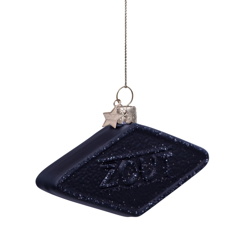 Weihnachtsanhänger Lakritz, Schwarz, Glas, H. ca. 5cm von Vondels