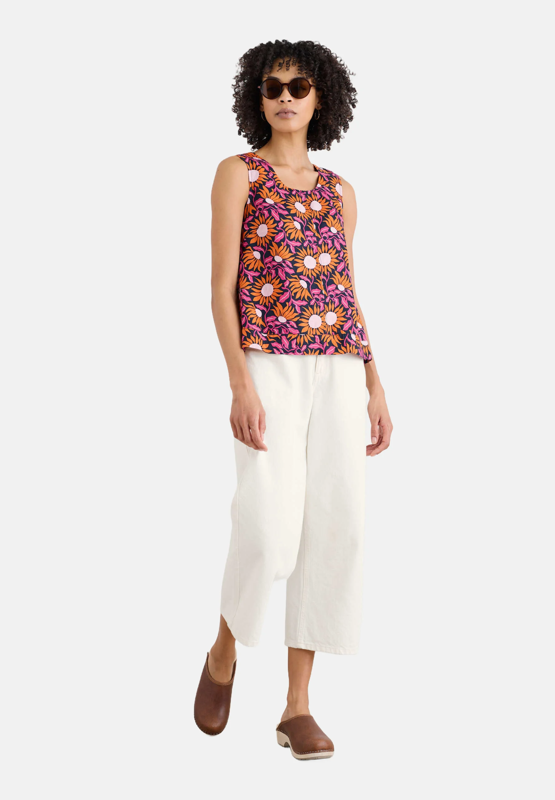 % SEASALT CORNWALL Leinentop Lighthouse Station Vest-Bold Sunflower Maritime %