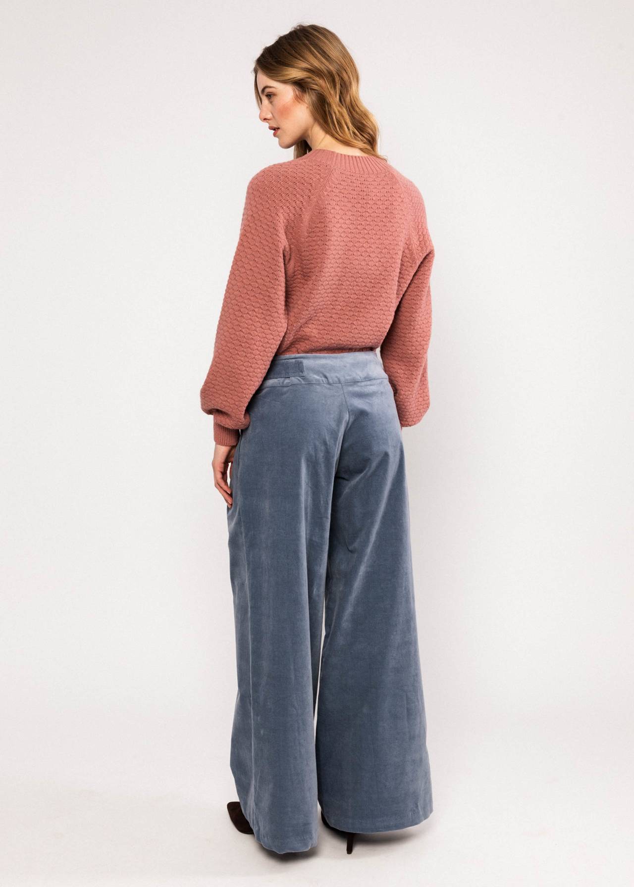 Blutsgeschwister Bundfaltenhose Winny, blue rhythm velvet
