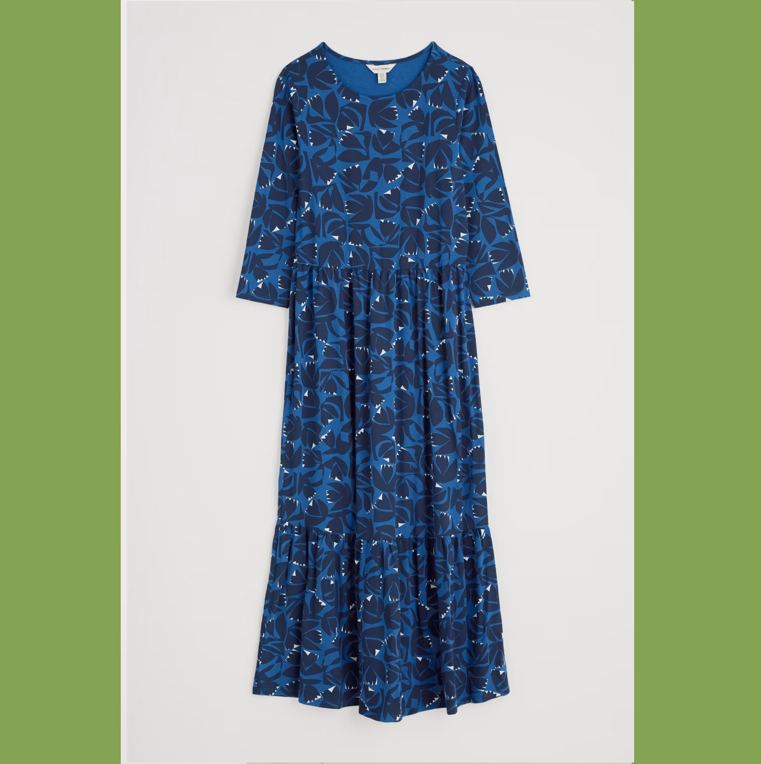 % SEASALT CORNWALL Jersey Kleid Tor View-Floral Cutout Ink